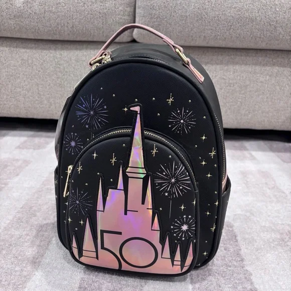 Disney Black and Gold Castle Backpack Backpacks